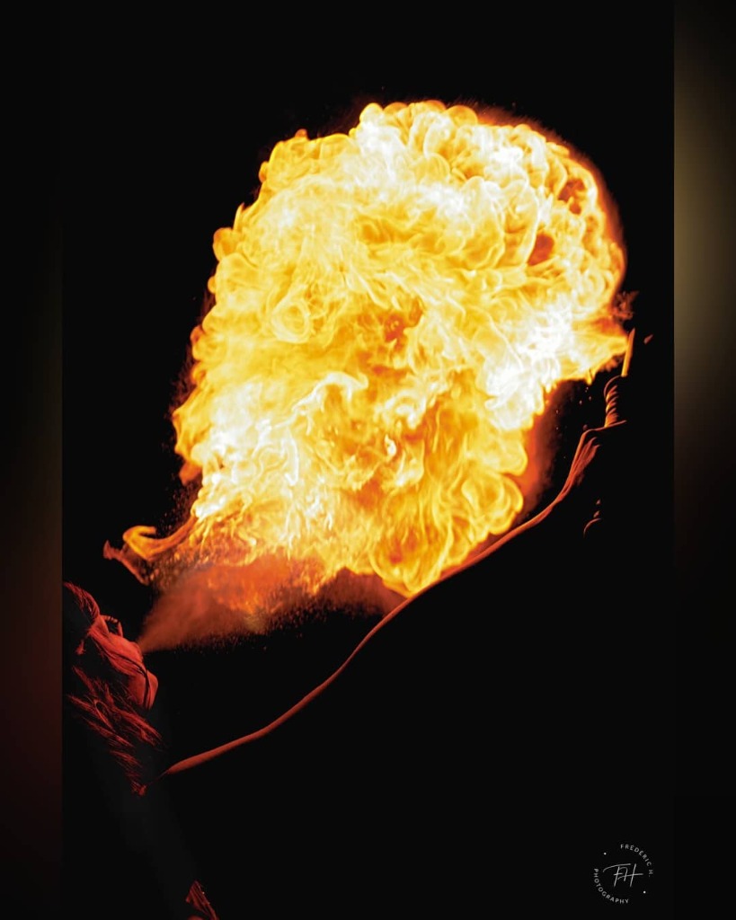 Vuurspuwster in actie